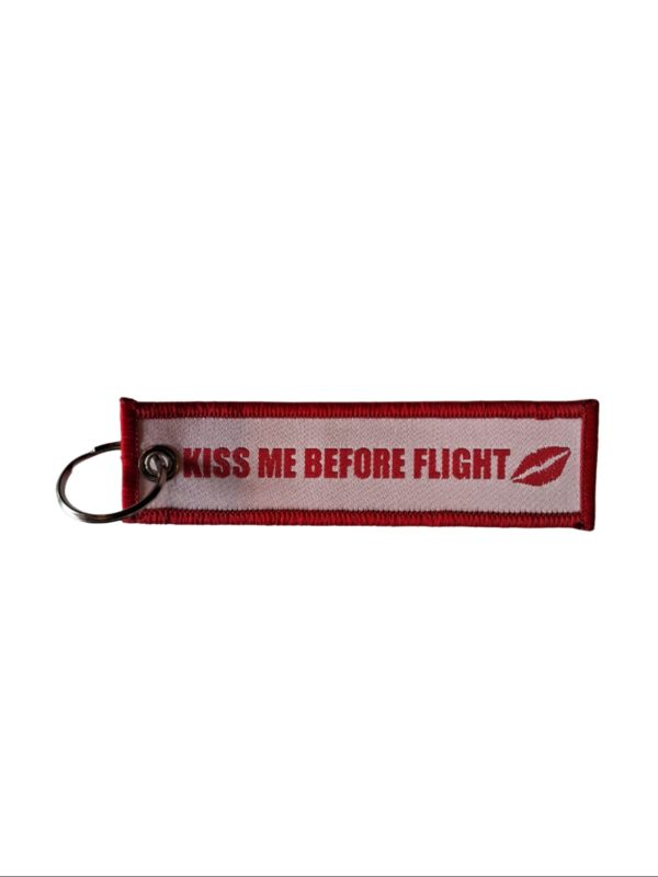 KISS ME BEFORE FLIGHT STİL-2 BEZ ANAHTARLIK